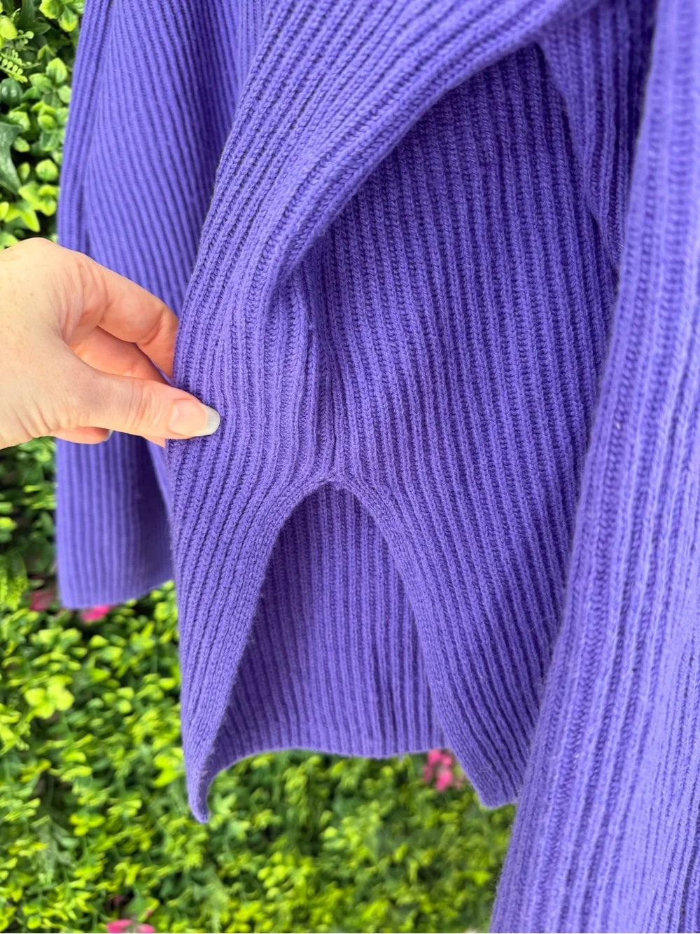 Banana Republic Italian Wool Cashmere Blend Purple Oversized Sweater XL